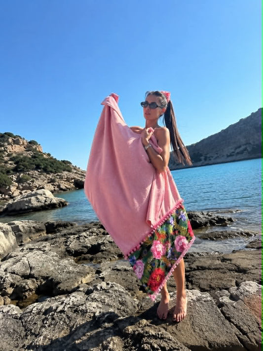 Blush Bloom Oversized Beach Towel