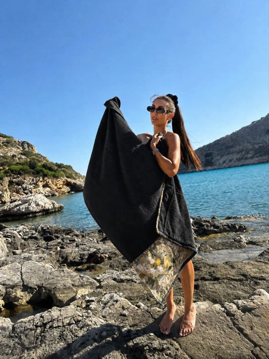 Midnight Bloom Beach Towel